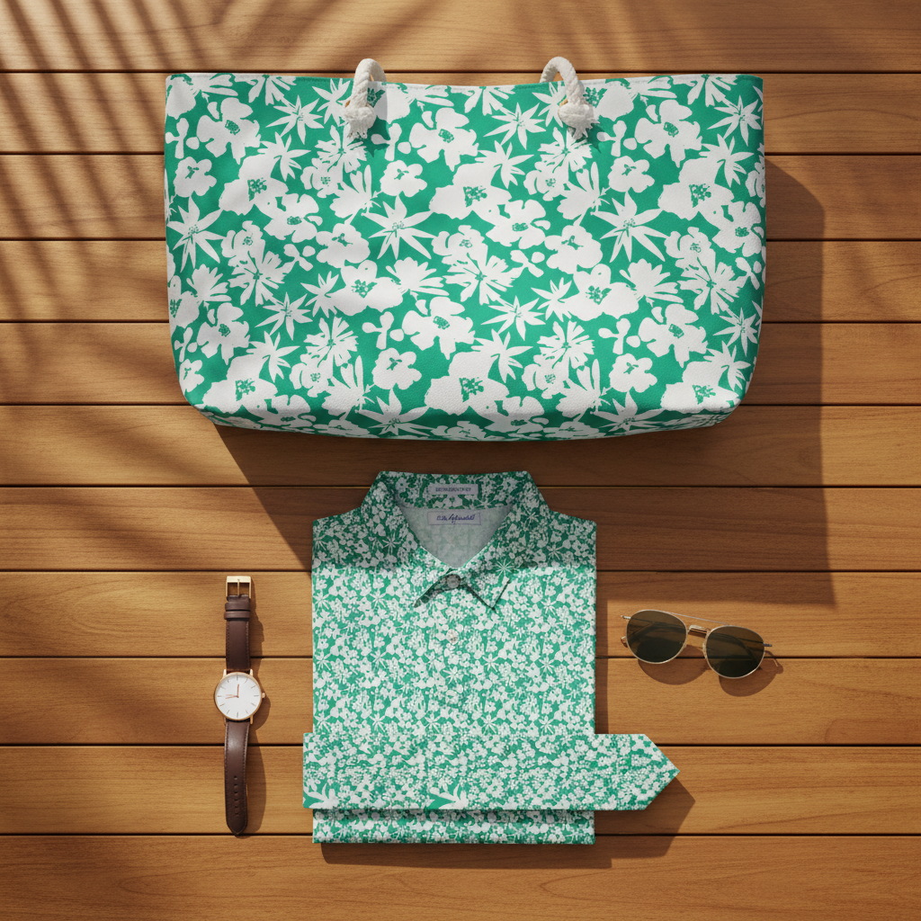 Seafoam Hibiscus - Flat Lay