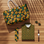 Tropical Gardens on Black - Flat Lay