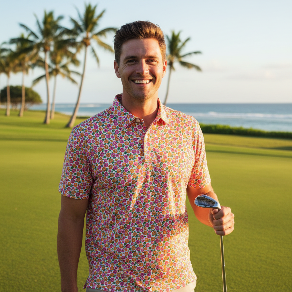 Tropical Gardens on White - Golf