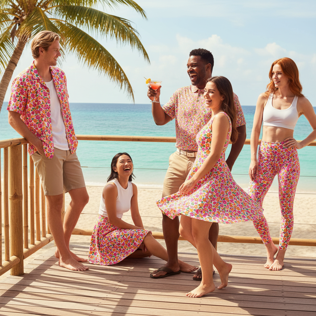 Tropical Gardens on White - Group
