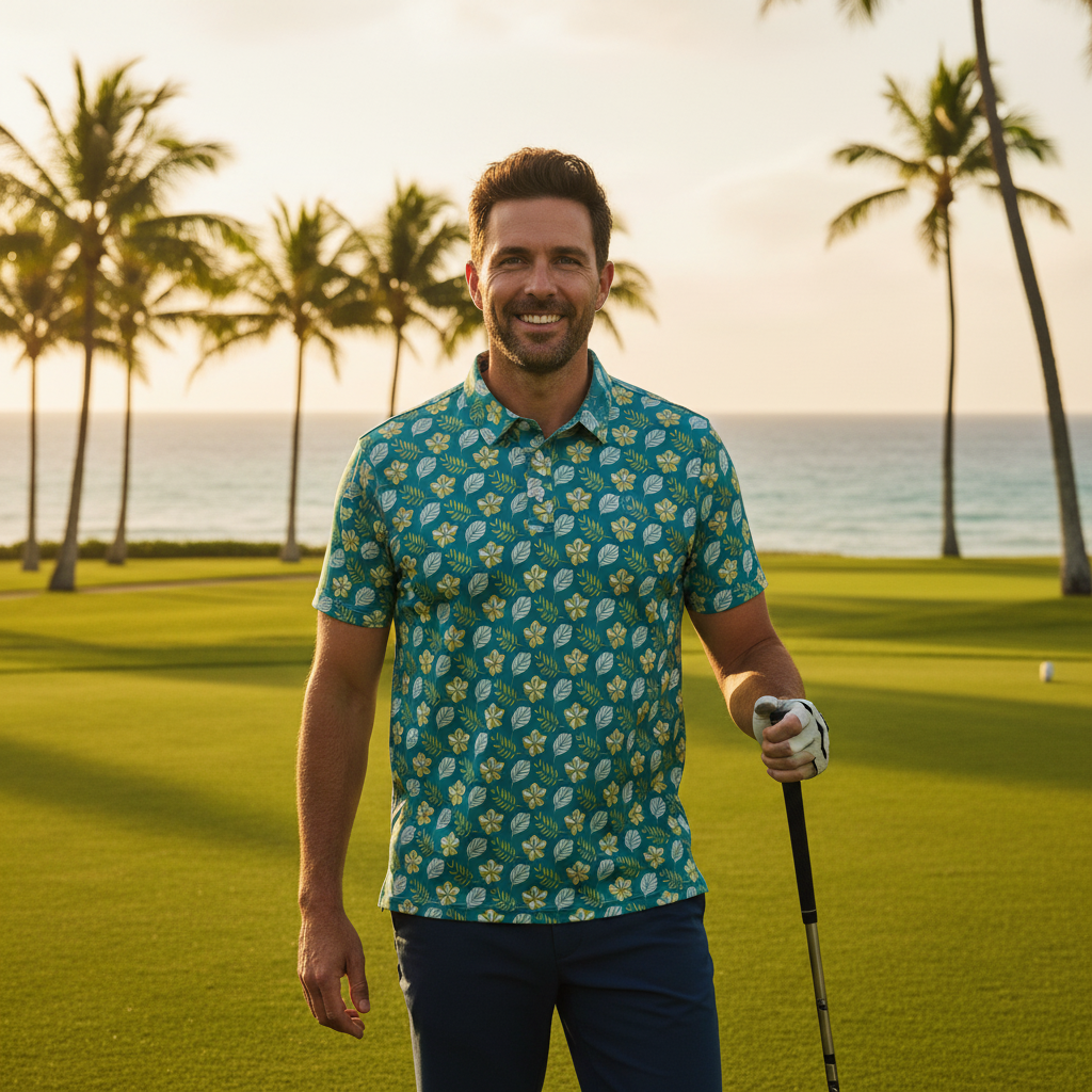 Tropical Leaves Polo - Golf