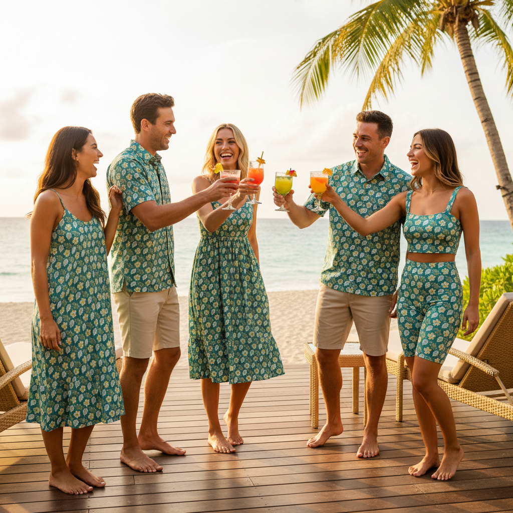 Tropical Leaves Polo - Group